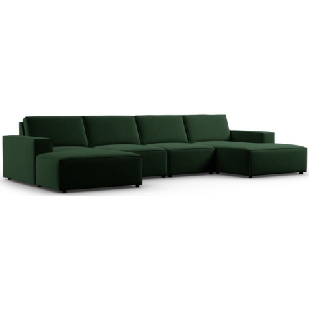 Panoramic corner sofa 5 seater. Carlo 372/166 in velvet fabric Milo Casa