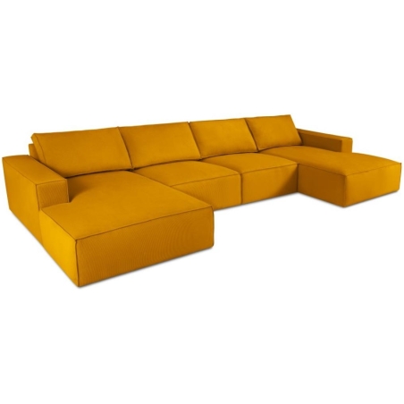 Sofa panoramiczna Carlo 5 os. 372/166 kwadratowa w sztruksowej tkaninie producenta Milo Casa.