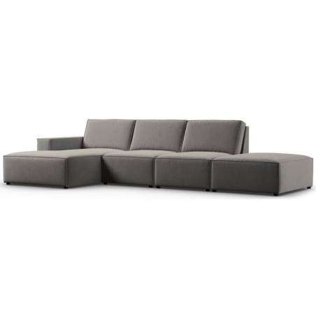 Corner sofa 5 seater. Carlo in velvet fabric by Milo Casa