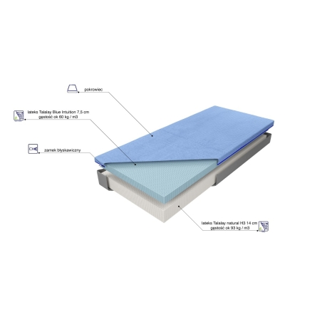 Medivis Talalay Blue H3 latex mattress MK Foam Kolo
