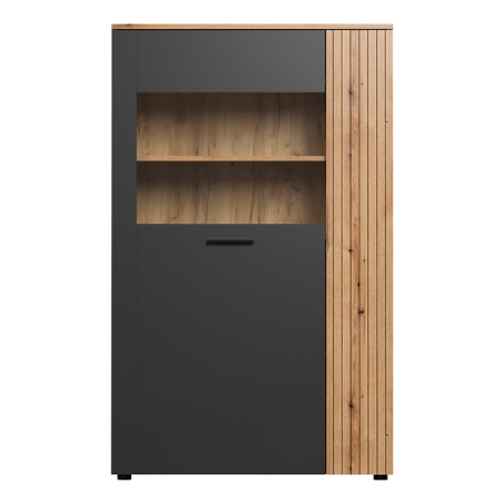 Witryna Esteban 90cm REG1W1D/90 grafit/dąb evok BRW