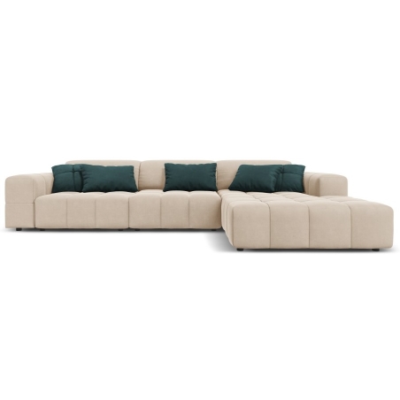 Sofa narożna 4-osobowa Luc welur Christian Lacroix prawostronna jasny beż