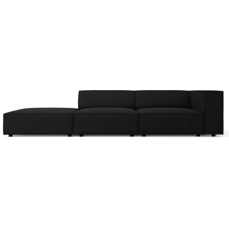 Sofa 4-osobowa szenil z efektem sztruksu Arendal Cosmopolitan Design lewostronna czarny