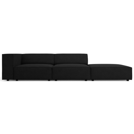 Sofa 4-osobowa szenil z efektem sztruksu Arendal Cosmopolitan Design prawostronna czarny
