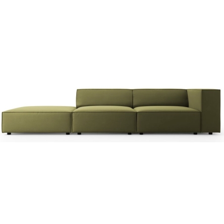 Sofa 4-osobowa welur Arendal Cosmopolitan Design lewostronna zielony Sofa 4-osobowa welur Arendal Cosmopolitan Design lewostronna zielony