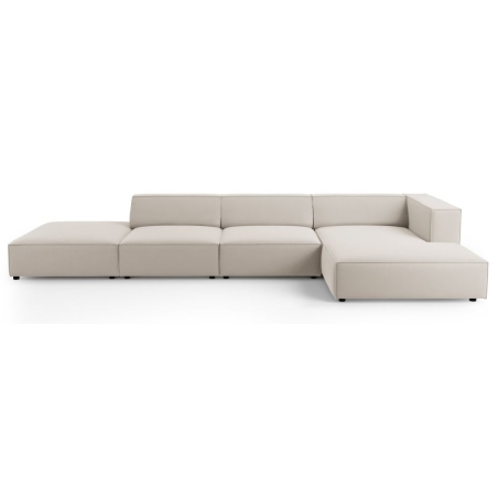 Narożnik 5-osobowy Arendal welur Cosmopolitan Design prawostronny jasny beż
