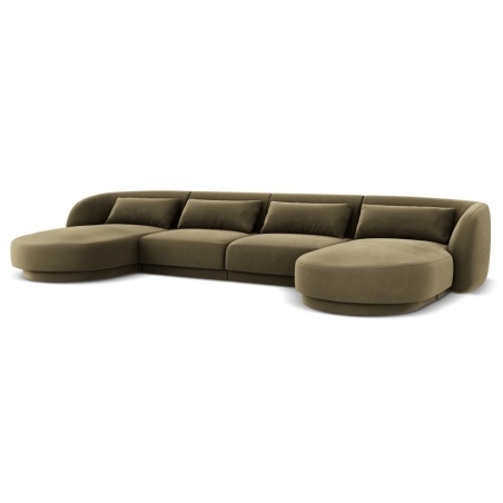 Tulum velour Cosmopolitan-design 5-seater sofa bed