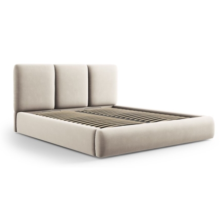 Łóżko tapicerowane z pojemnikiem Nicolas 200x200 Welur Cosmopolitan-design