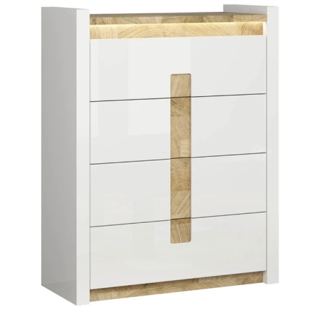 Alameda chest of drawers Black Red White