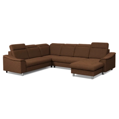 Narożnik Geneva 340x269cm Meblosoft wersja prawa brąz