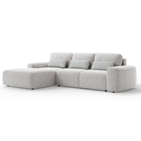 Corner side - Left, colour - shades of grey, MebloSoft size 3 - Castel 04