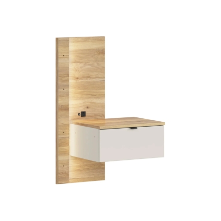 Glamour 50 nightstand right with cashmere/oak mauvella drawer USB LED Black Red White