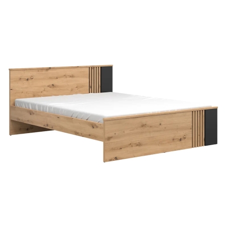 Łóżko Vabres 160x200 dąb artisan lamele Black Red White