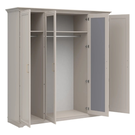 Anga 201cm four-door wardrobe with kashmir mirror Black Red White