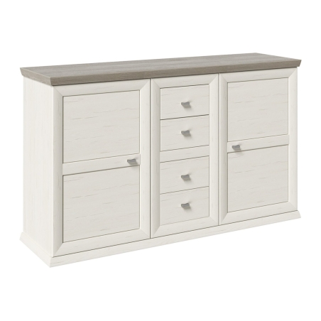 Camron 150 cm chest with 2 doors and 4 drawers aurelio pine Black Red White