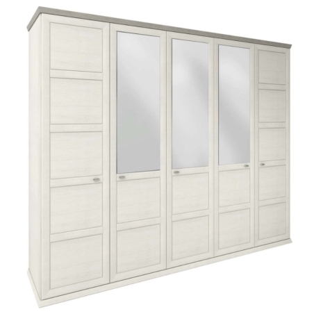 Camron 255 cm five-door wardrobe with mirror aurelio pine Black Red White