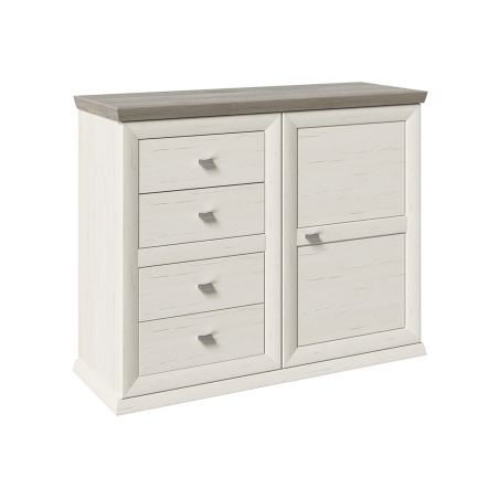 Chest of drawers Camron 108 cm with doors and 4 drawers aurelio pine Black Red White