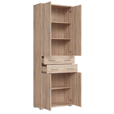 Bookcase Brw Office 79cm x 221cm x 35cm Black Red White