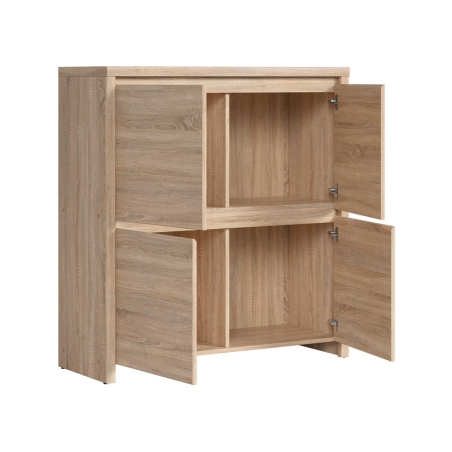 Kaspian four-door cabinet Black Red White