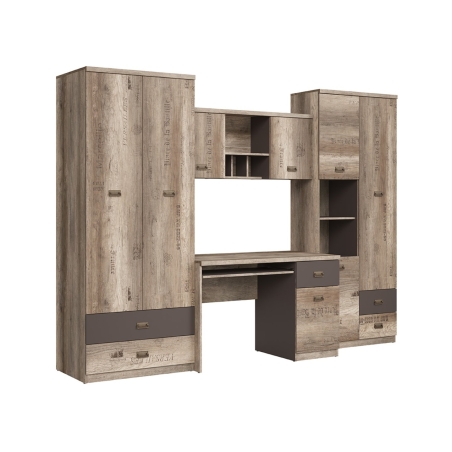 Malcolm Furniture Wall unit Black Red White