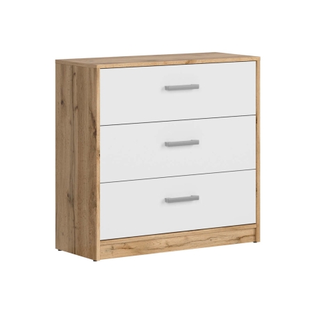 Matos chest of drawers 80cm x 78.5cm x 34cm Black Red White