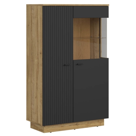 Witryna Zenda 91 cm z 2 drzwiami dąb waterford/czarny Black Red White