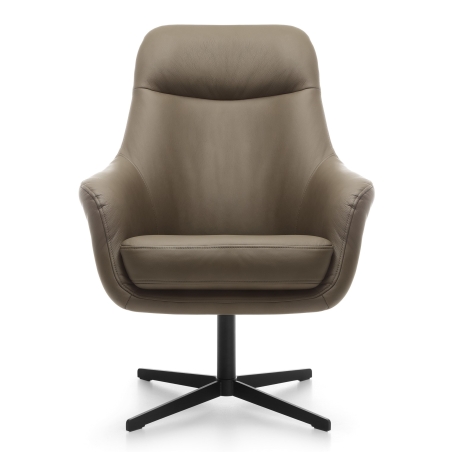 Polo leather swivel armchair Versailles