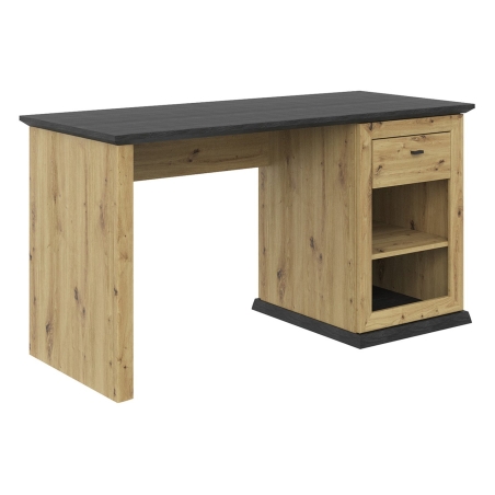 Biurko Benton 135 cm z szufladą dąb artisan Black Red White