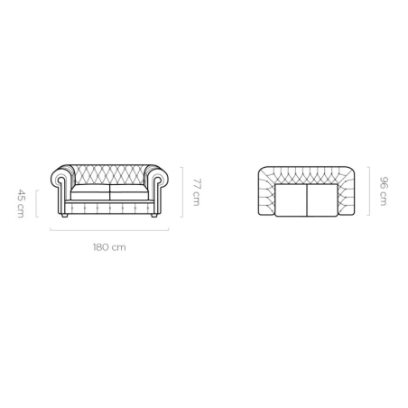 Chesterfield 2 natural leather Versailles sofa