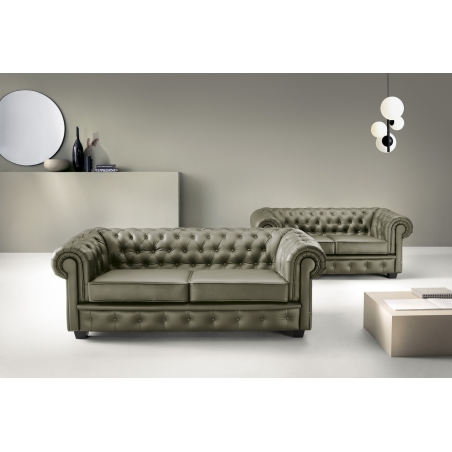 Chesterfield sofa 3 natural leather Versailles