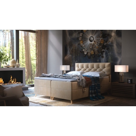 Upholstered bed with storage box Cabo 140x200cm Forte