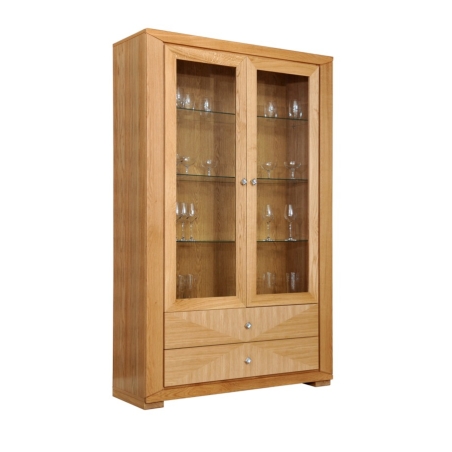 Cube 130 cm vitrine with Lissy marquetry