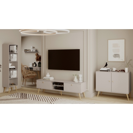 Open bookcase on high legs Boho