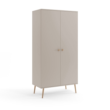 Closet with shelves and rod on wooden legs Boho