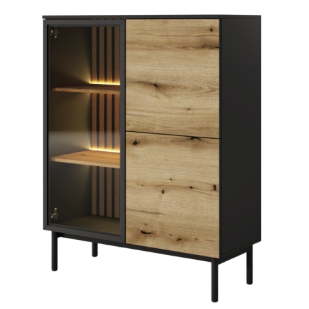 Laski Meble Lang Low Display Cabinet with LED Lighting