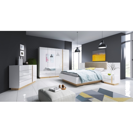 Laski Meble Arco 138 D4S White and Oak Sideboard