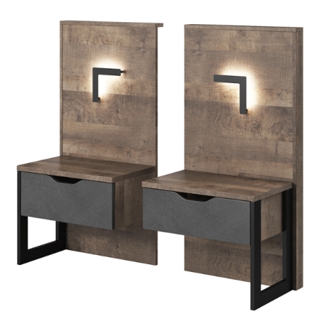 Laski Meble Arden x2 Nightstands with LED Lighting