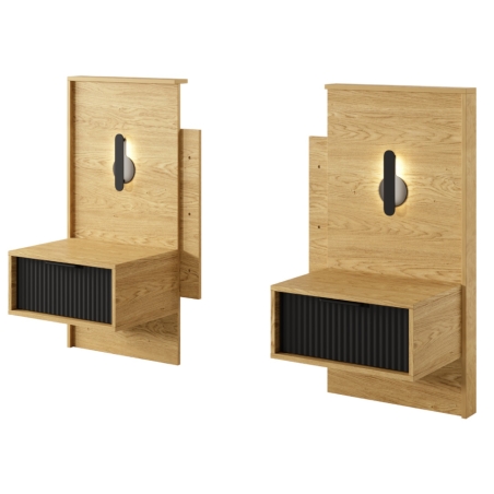 Laski Meble Baltic LED Bedside Tables Set of 2