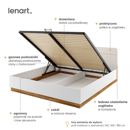 Łóżko Dentro DT-02 (180) Lenart_outlet