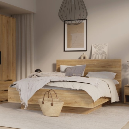 Łóżko 160x200 cm z pojemnikiem ORKNEY Dąb Mauvella Forte