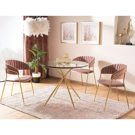 Azalia table transparent/golden frame 80 Signal