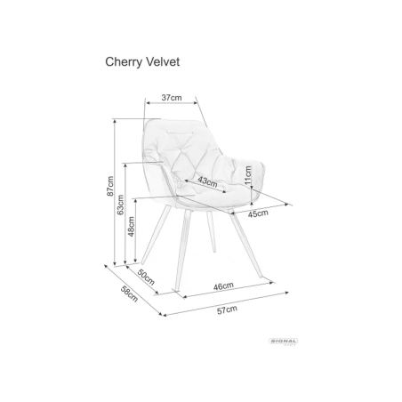 Cherry Velvet chair grey Bluvel14 Signal