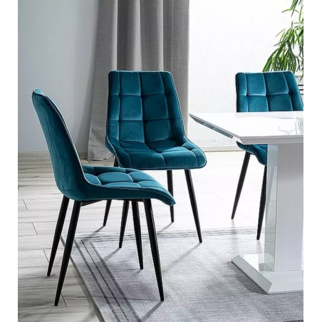 Krzesło Chic Velvet turkusowe Bluvel 85 Signal