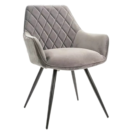 Linea Velvet Chair Black Frame Grey Bluvel 14 Signal