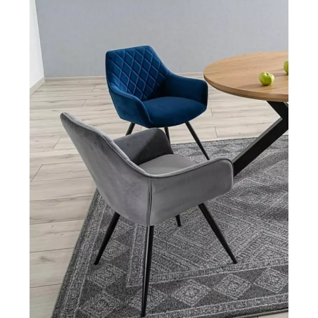 Krzesło Linea Velvet Czarny Stelaż szare Bluvel 14 Signal