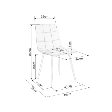 Mila Velvet grey Bluvel 14 chair Signal