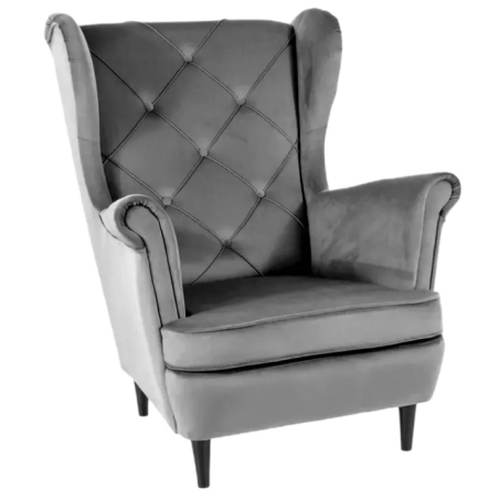 Fotel Lady Velvet Szary Bluvel 14 Signal