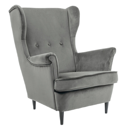 Lord Velvet armchair Grey Bluvel 14 Signal