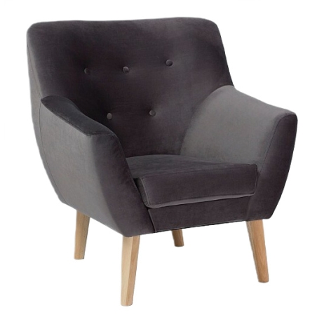 Fotel Nordic 1 Velvet Szary Bluvel 14 Signal