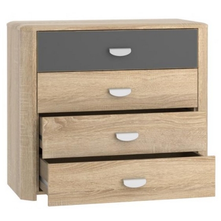 Yoop chest of drawers YPK24 oak sonoma grey matt Forte